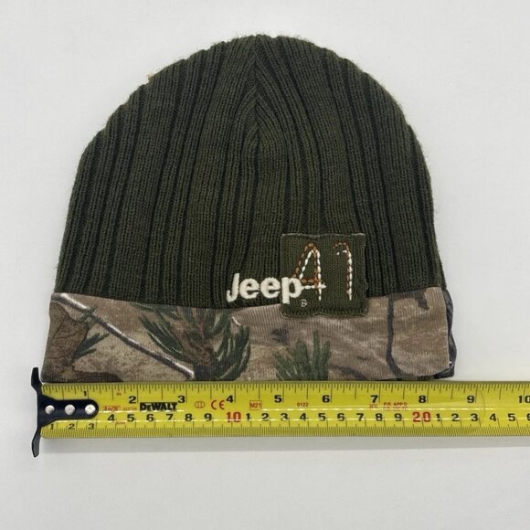 REALTREE Jeep 41 Reversible Hunting Hat Camo & Green Soft Beanie OSFM - Picture 11 of 12